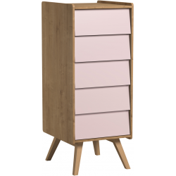 Chiffonier cinq tiroirs Vintage - VOX Rose