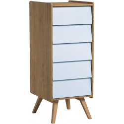 Chiffonier cinq tiroirs Vintage - VOX Bleu