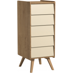 Chiffonier cinq tiroirs Vintage - VOX Jaune