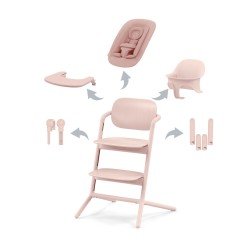 Chaise haute Lemo 4 en 1 Pearl Pink