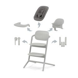 Chaise haute Lemo 4 en 1 Suède Grey