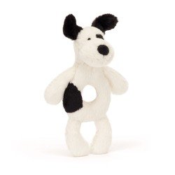 Hochet Bashful Puppy Black and Cream